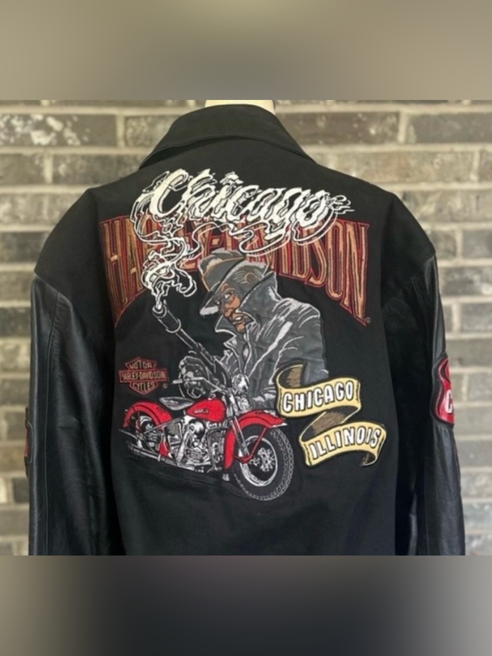 Vintage Jeff Hamilton Harley-Davidson Leather Bomber Jacket Rare USA Men’s Small